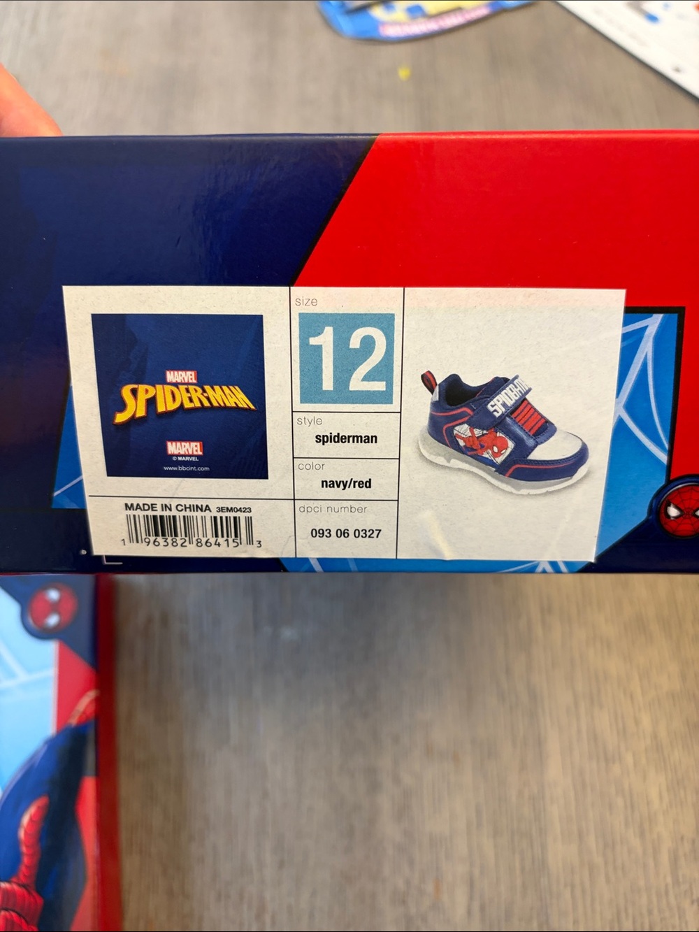 Brand new Spiderman Kids Sneakers in Navy and Red light up!
